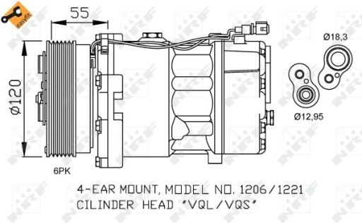 Компресор кондиціонера NRF 32064 1j0820803a - 2