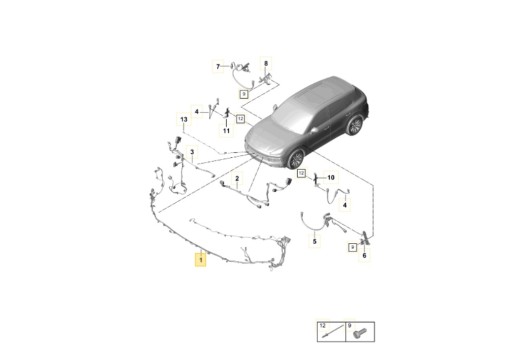 Джгут проводів переднього бампера Porsche Cayenne 9Y0 - 1