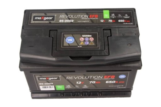 AKUMULATOR 12V 70AH/650A L- 278X175X175 EFB DO - 2