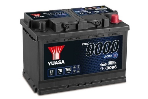 Akumulator Yuasa AGM 12V 70Ah 760A P+ YBX9096 - 2