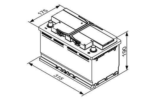 Аккумулятор BOSCH 12V 80AH / 800A START & STOP EFB 315x175x190 B13 - 6