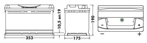 Акумулятор EXIDE EXCELL EB950 P + 95ah 800A 12V - 2