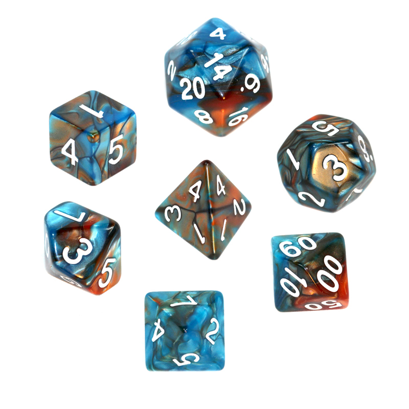 

Rebel Komplet kości Rpg Pomarańczowo-niebieskie