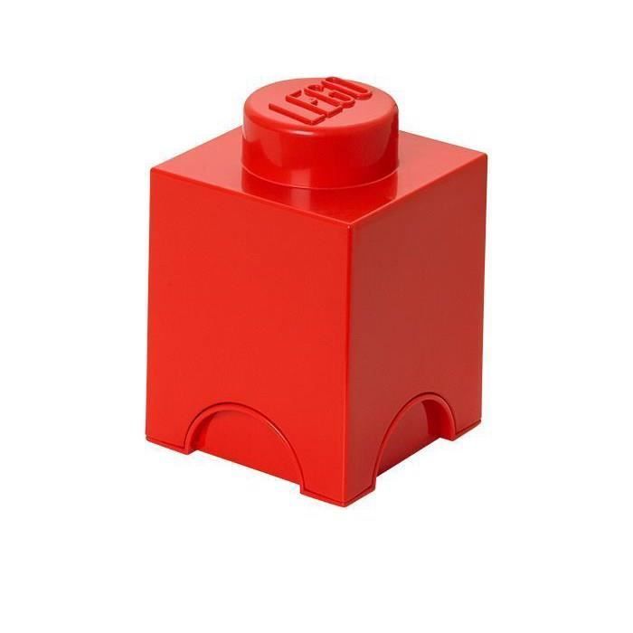 Pojemnik na zabawki klocki Lego storage Brick 1 czerwony 12,5x18 cm kwadrat