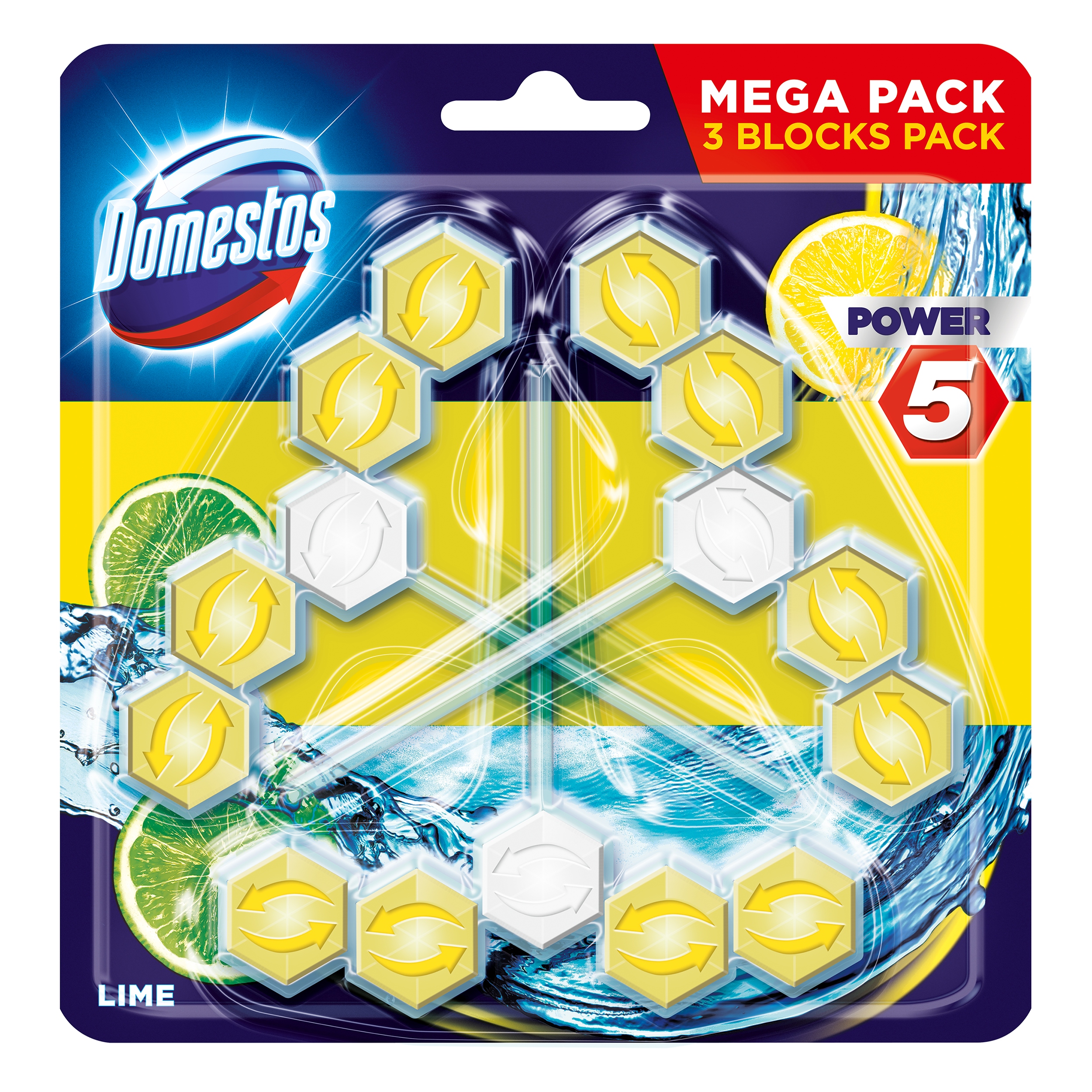 

Domestos Trio Power 5 Kostka Toaletowa 3x55g Lime