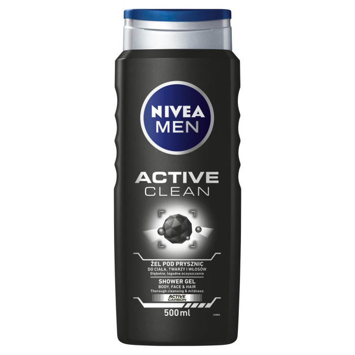 

Nivea Men Active Clean żel pod prysznic 3w1