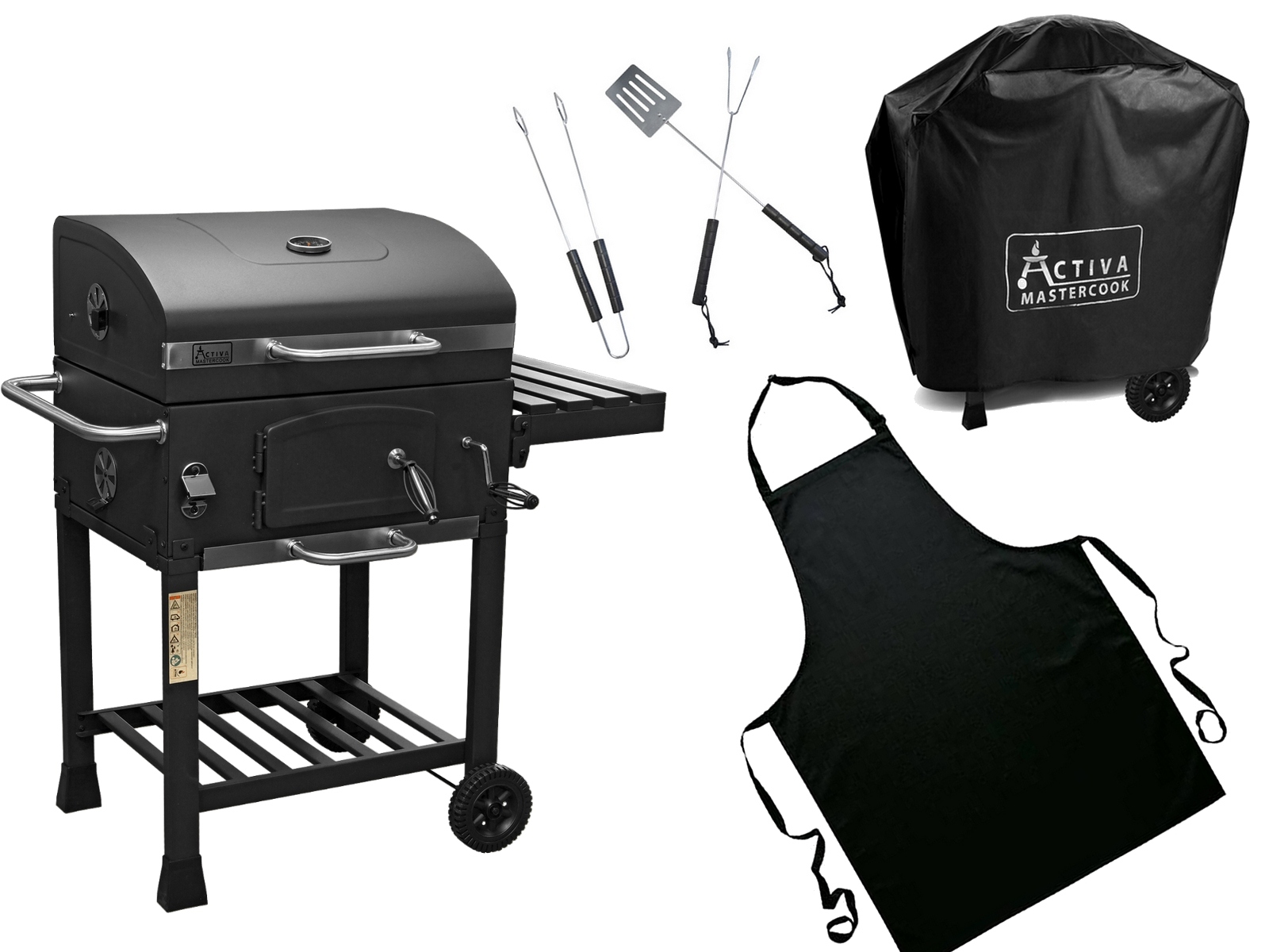 

Grill węglowy Activa Angular ruszt żeliwny zestaw