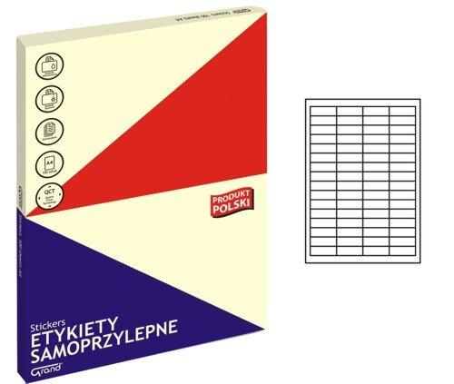 Etykiety samoprzylepne Grand 002 48,5x16,9 mm, 100 arkuszy, białe