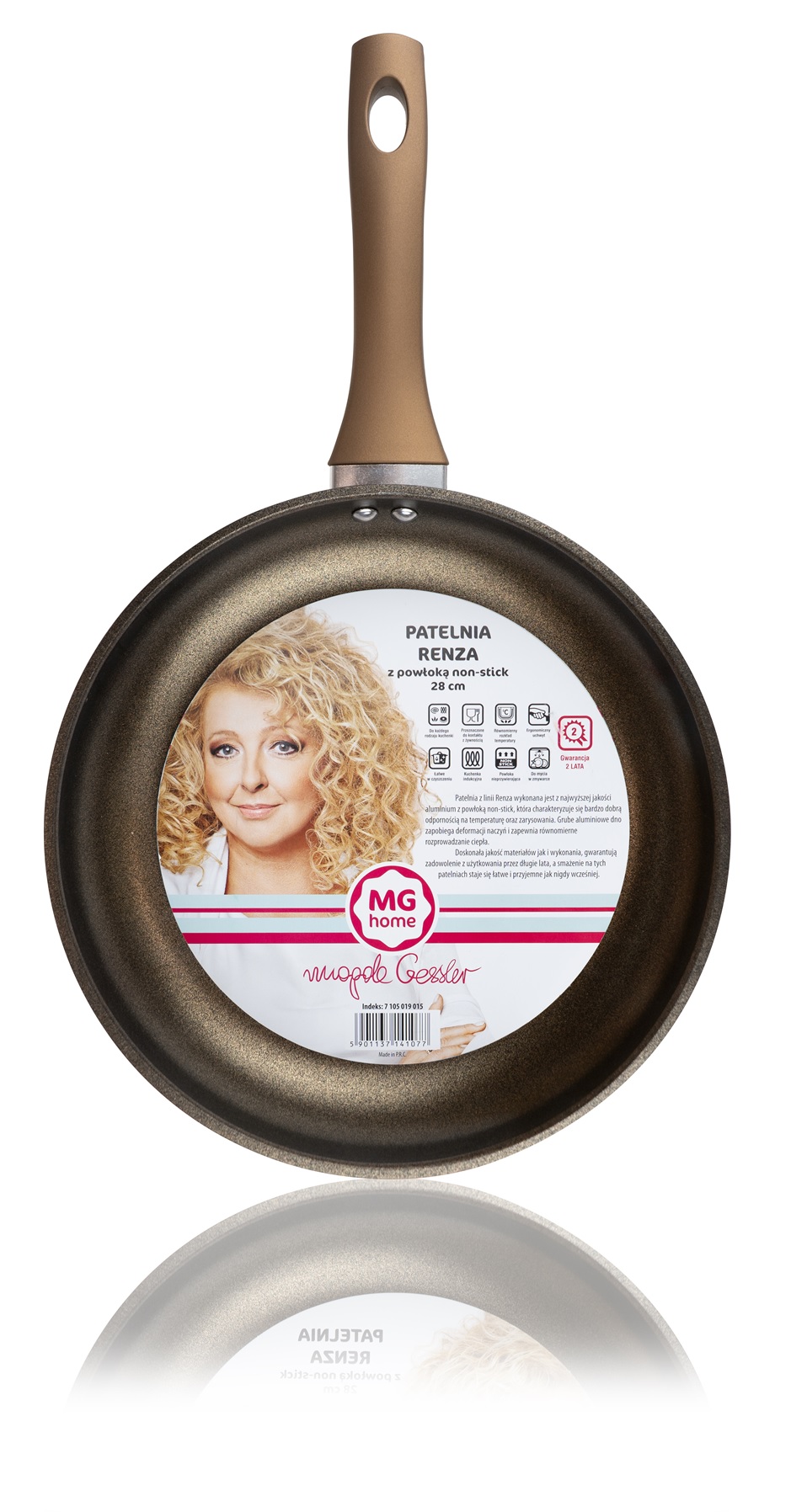 

Patelnia aluminiowa Mg Home 28 cm Renza złota