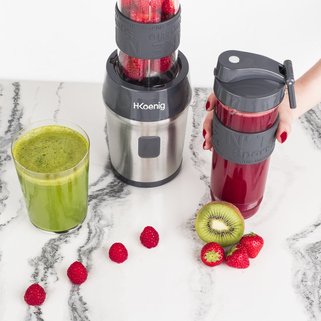 HKOENIG Blender Do Smoothie Kompaktowy 570mL 300W 2 Butelki Szare — miniatura 10