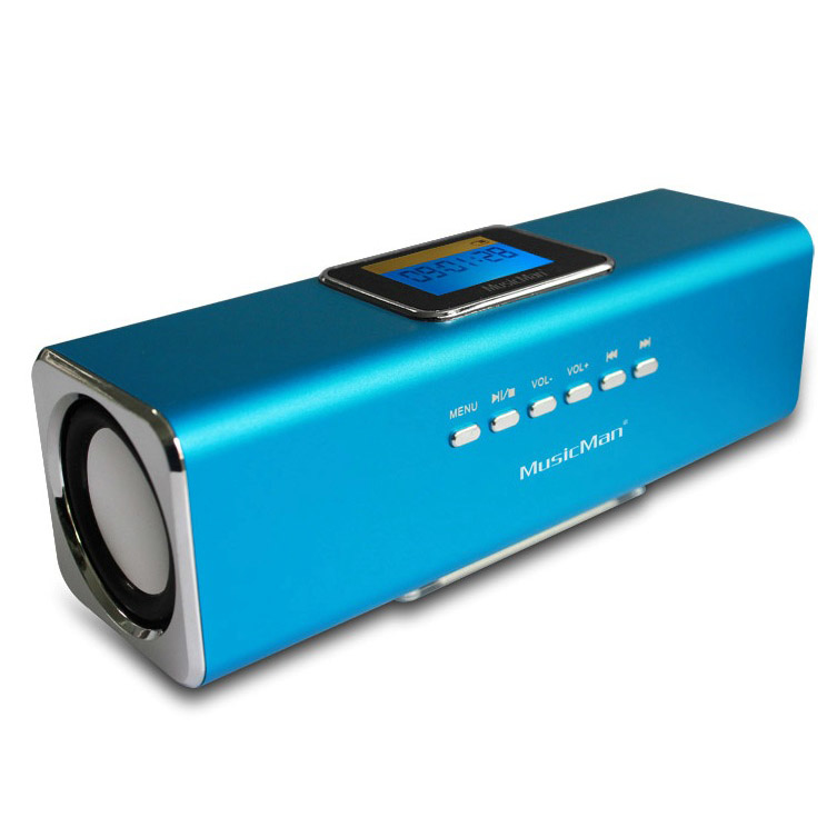 Music Man Głośnik przenośny MP3 radio Fm Aux Usb MicroSD 6W niebieski