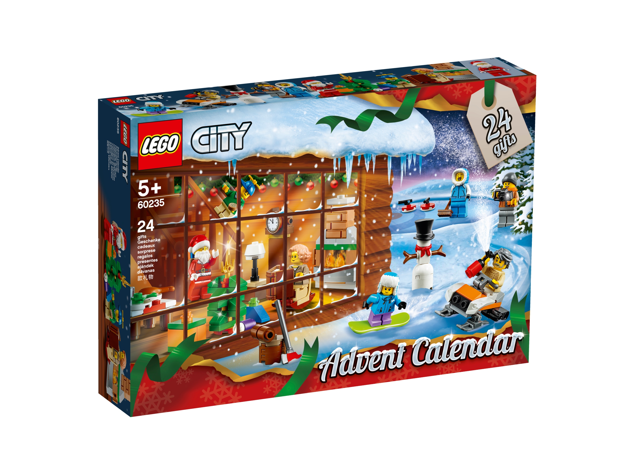 Адвент-календарь LEGO City 60235 2019, 234 детали, 7 минифигурок и хаски, от 5 лет