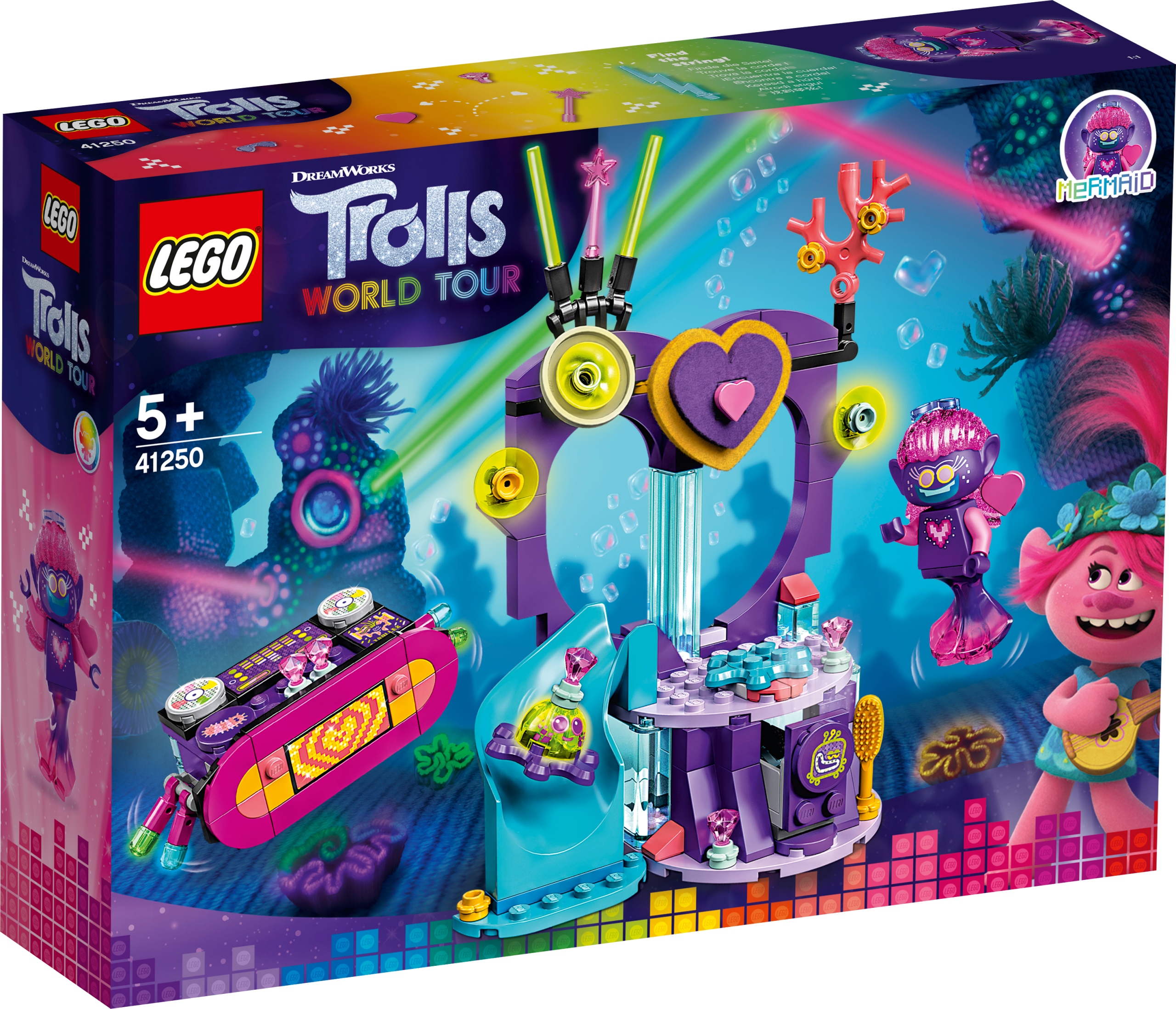 LEGO TROLLS IMPREZA TECHNO NA RAFIE TROLLE SCENA SERCE DREAMWORKS Marka LEGO