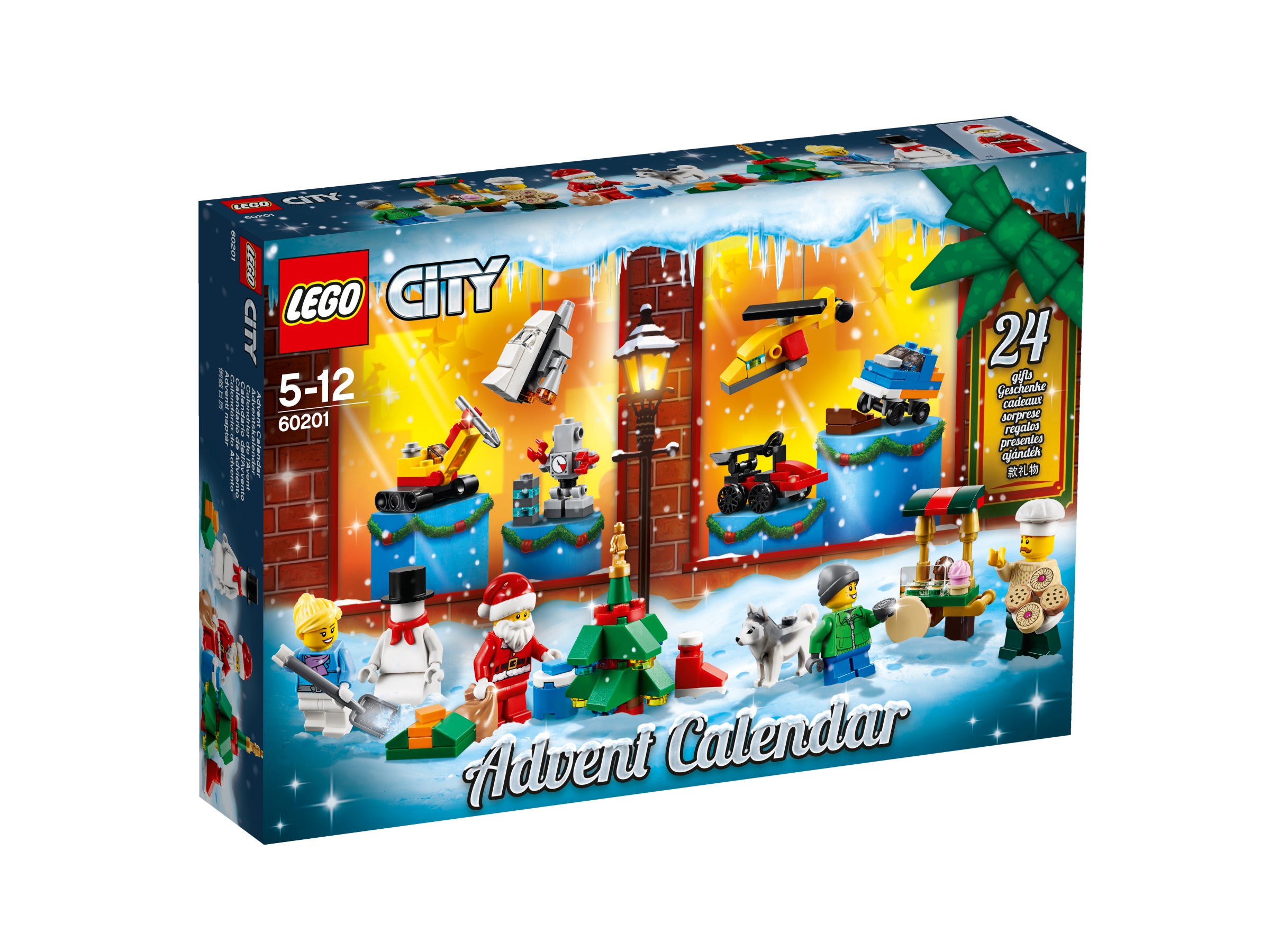 Адвент-календарь LEGO City 60201, 313 деталей, 5 минифигурок и собака, от 5 лет