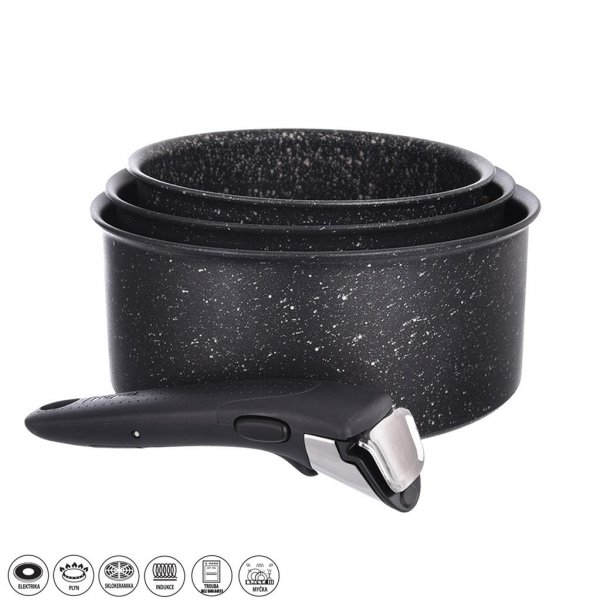 Sada hrnců Tefal Ingenio hliníkové 4 el. Indukce Black Stone