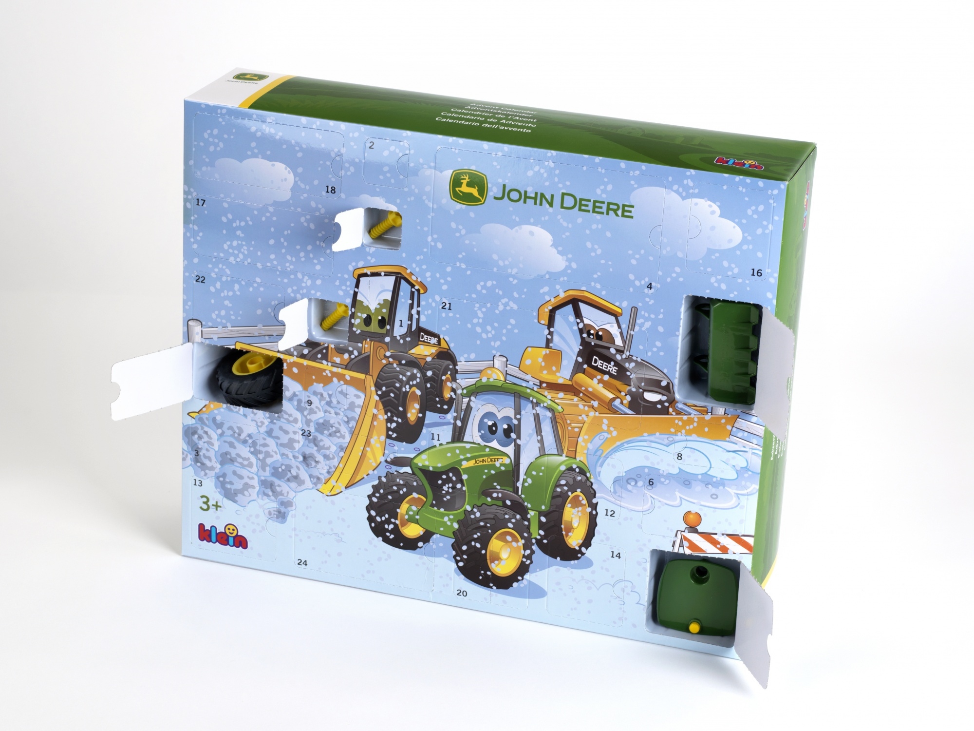 Адвент-календарь Theo Klein John Deere 6215R, сборный трактор 1:24 с плугом — фото 2
