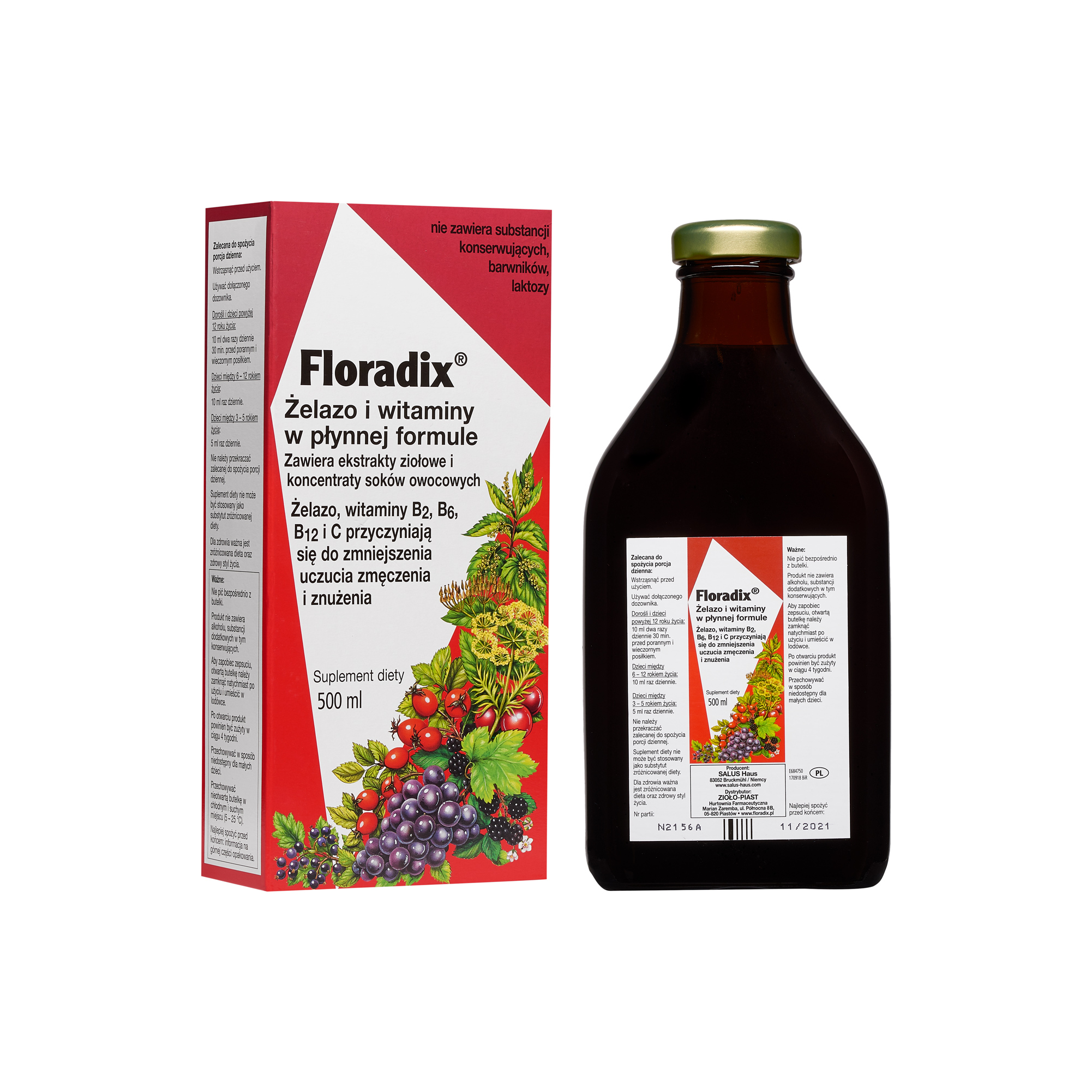 

Floradix 1 500 ml suplement diety bez laktozy płyn