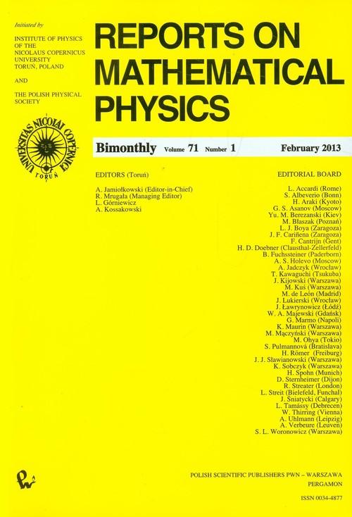 

Reports on Mathematical Physics 71/1/2013