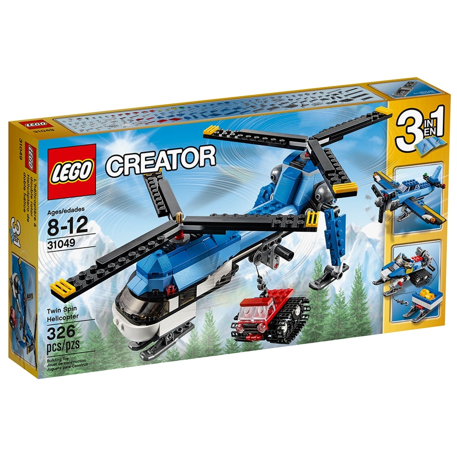 Lego Creator 3v1 31049 Dvourotorový vrtulník Stavebnice Tři v jednom Nové