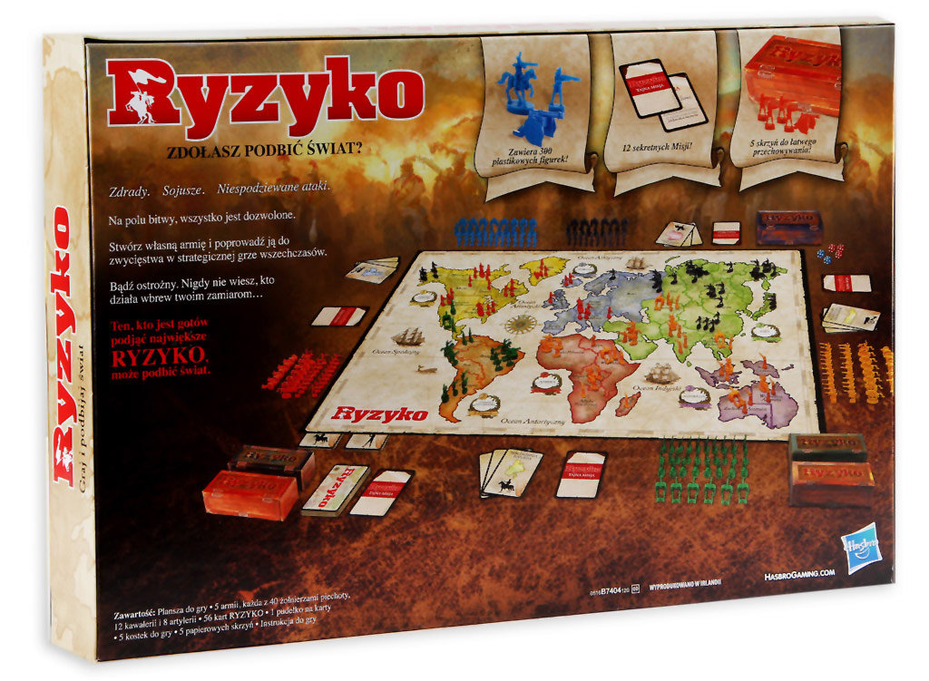 RYZYKO GRAJ I PODBIJAJ ŚWIAT GRA STRATEGICZNA PLANSZÓWKA STRATEGIA Wydawca Hasbro