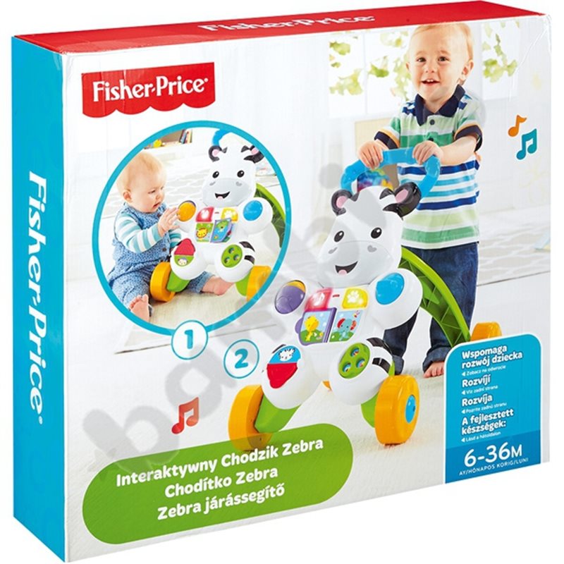 Fisher Price Zabawka do pchania Zebra Walker DPL53 Materiał plastik