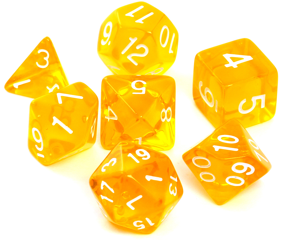 

Rebel Komplet kości Rpg Kryształowe Żółte