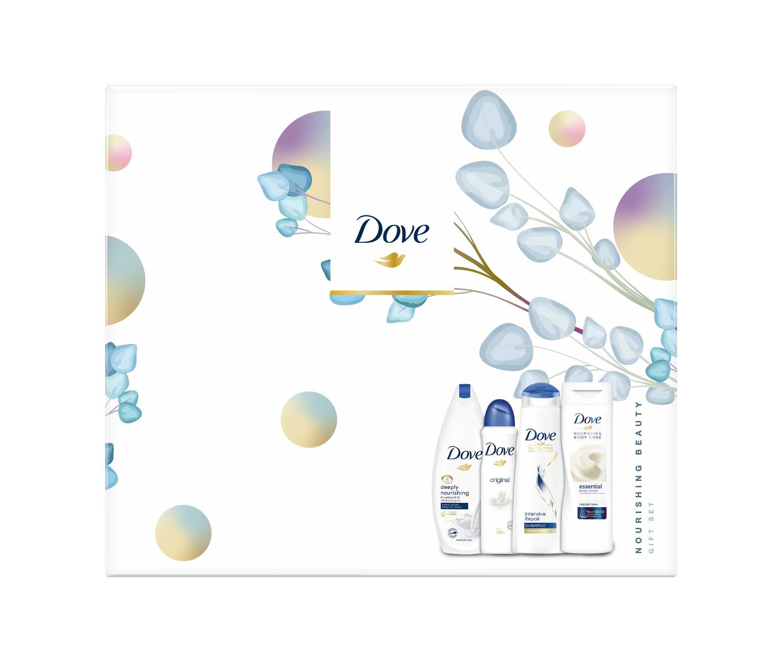 

Dove Nourishing żel+dezodorant+balsam+szampon