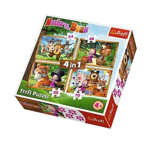 

Trefl Puzzle 4W1 Leśne Przygody Maszy 34329