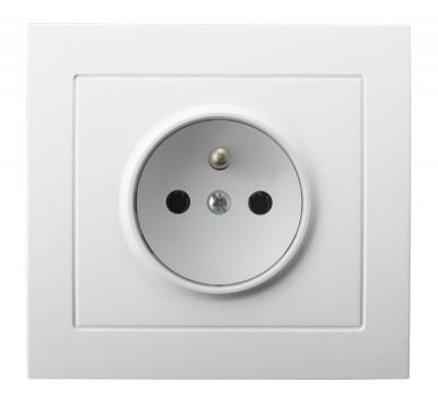 

Ospel Kier gniazdo pojedyncze z uziemieniem białe