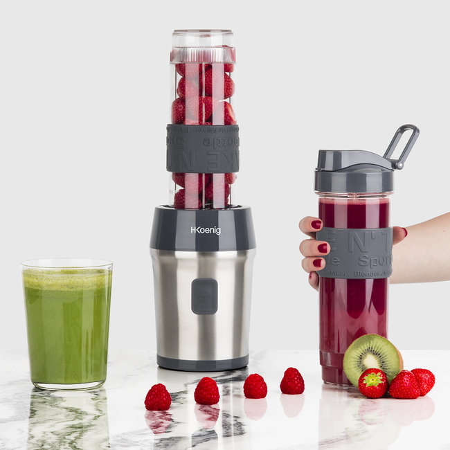 HKOENIG Blender Do Smoothie Kompaktowy 570mL 300W 2 Butelki Szare — miniatura 11