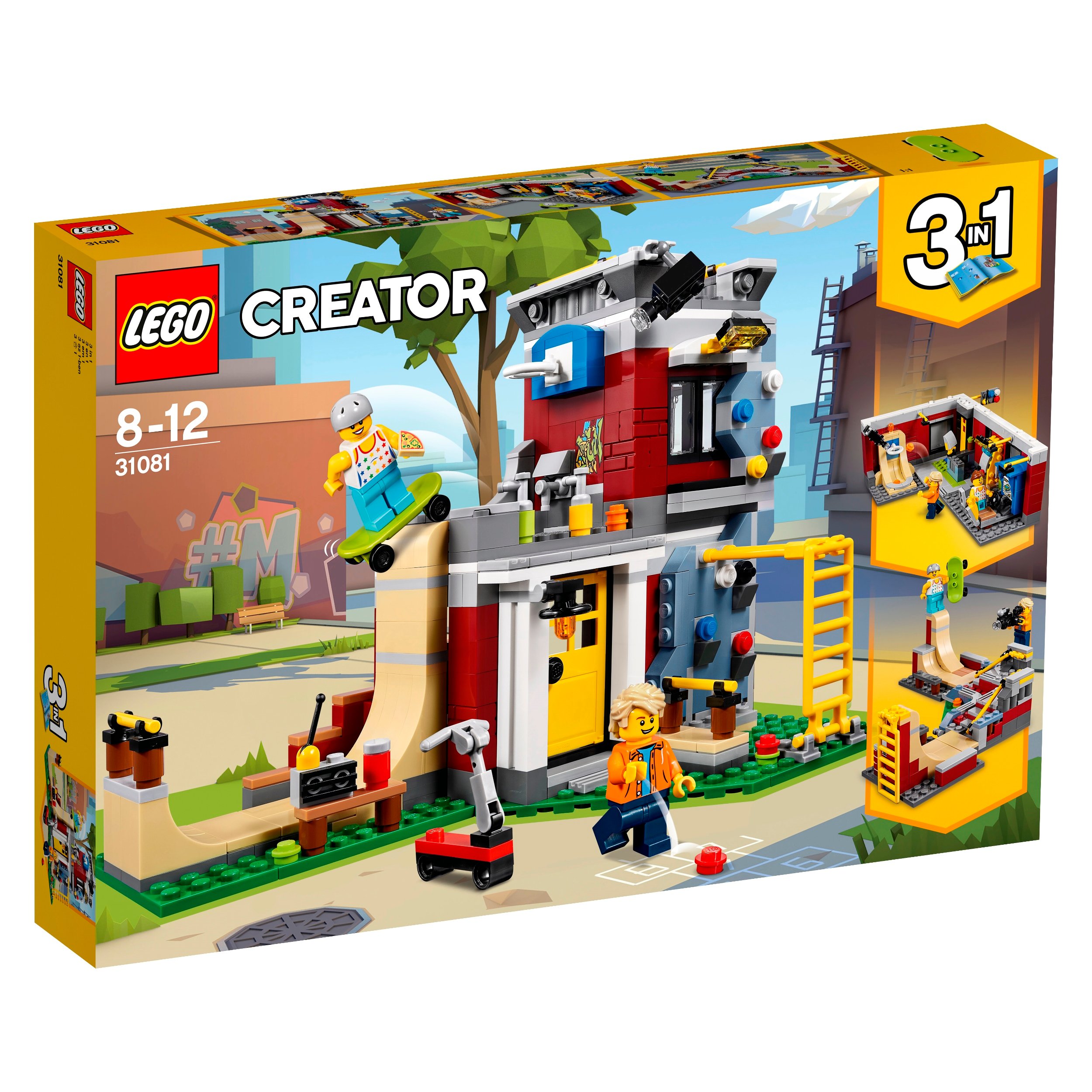 Lego 31081 Creator 3 w 1 Skatepark, salon gier, deskorolka