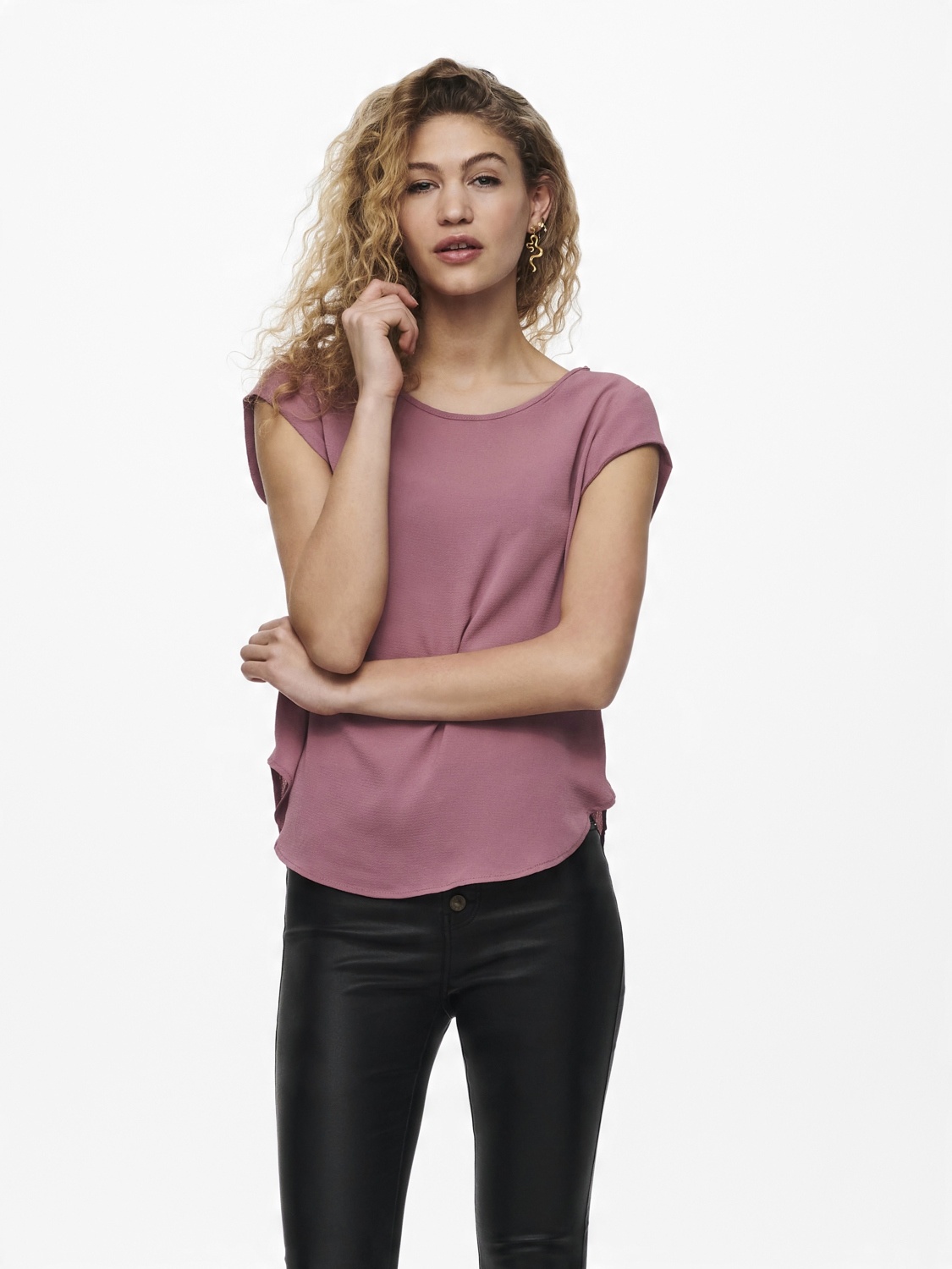 

T-shirt damski Only Onlvic S/s Solid różowy r.44