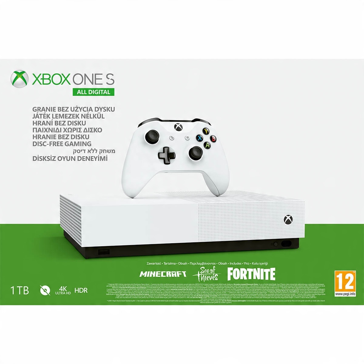 

Microsoft Xbox One S 1TB Digital Edition + 3 gry