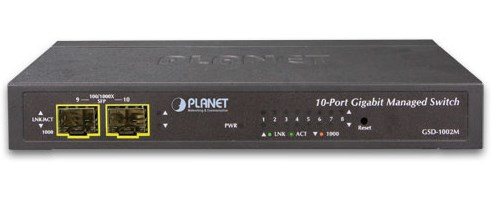 Switch Planet GSD-1002M-EU 8-PORT 1GB/ST 1POE+ +2PORT Base-x Sfp Riaditeľný