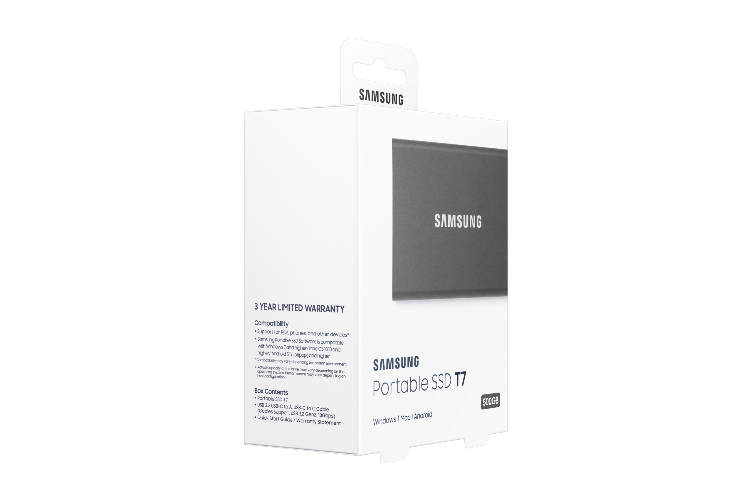 

Samsung SSDex Usb 3.2 Gen.2 Portable T7 Grey 500G