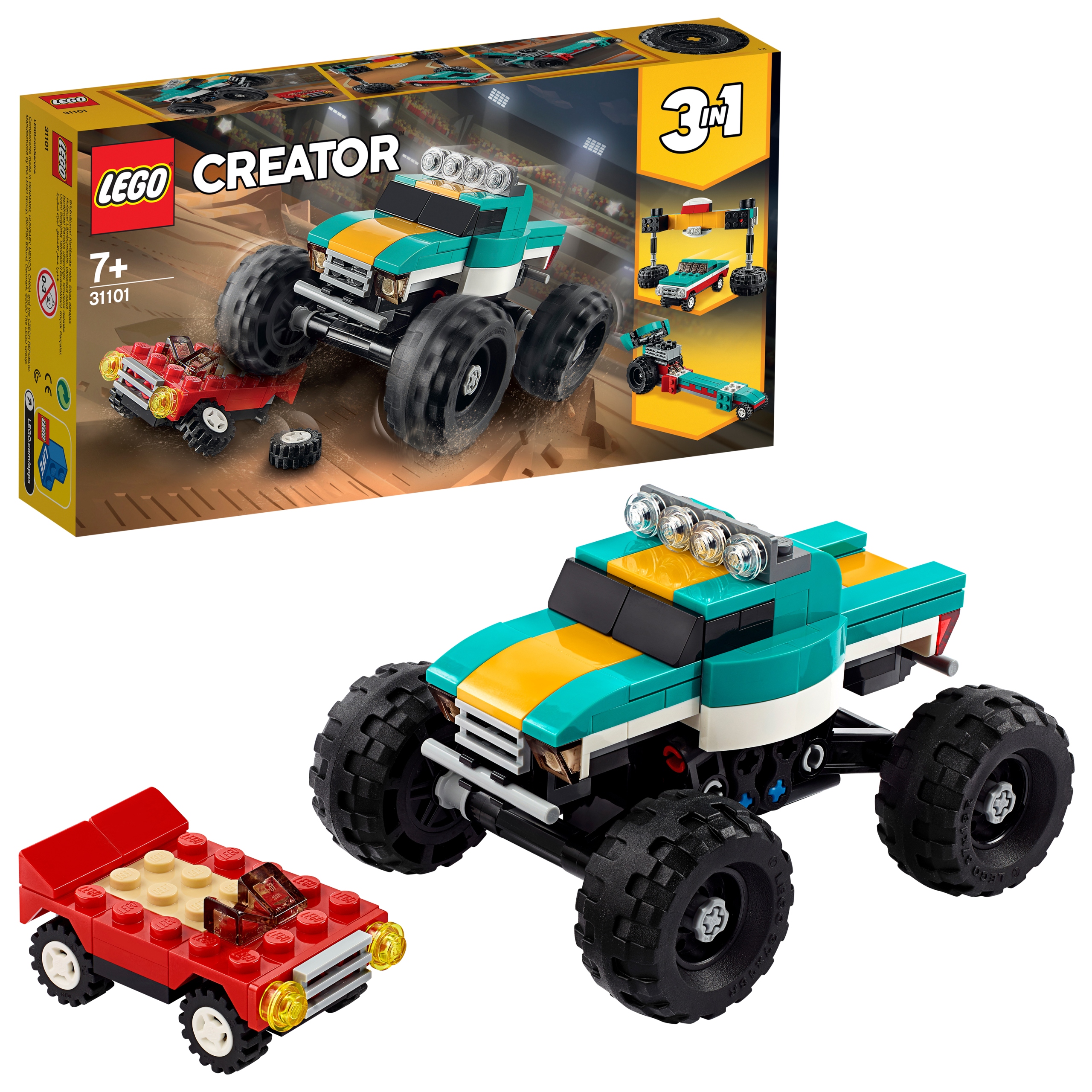 Lego 31101 Creator 3w1 Monster truck Pick Up Dragster Muscle Car