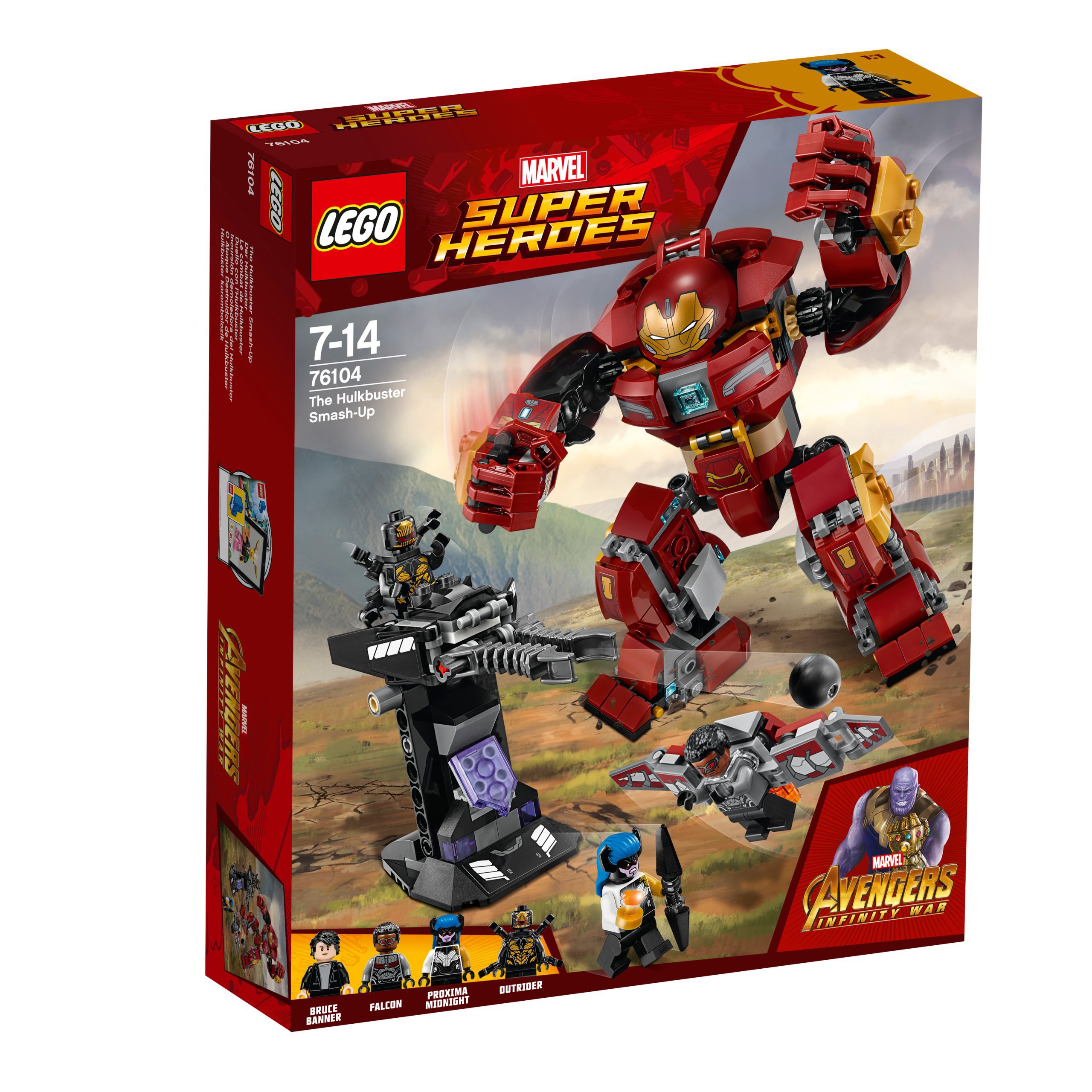 Lego 76104 Heroes Hulkbuster, Bruce Banner, Falcon
