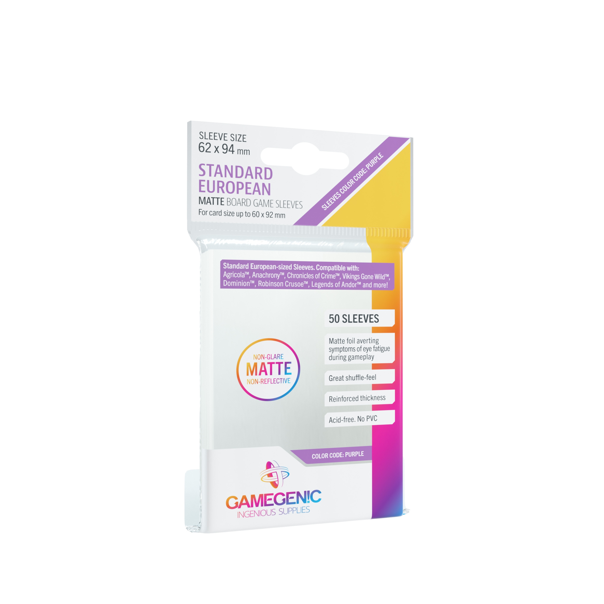 

Gamegenic: Matte Standard European-Sized 62x94