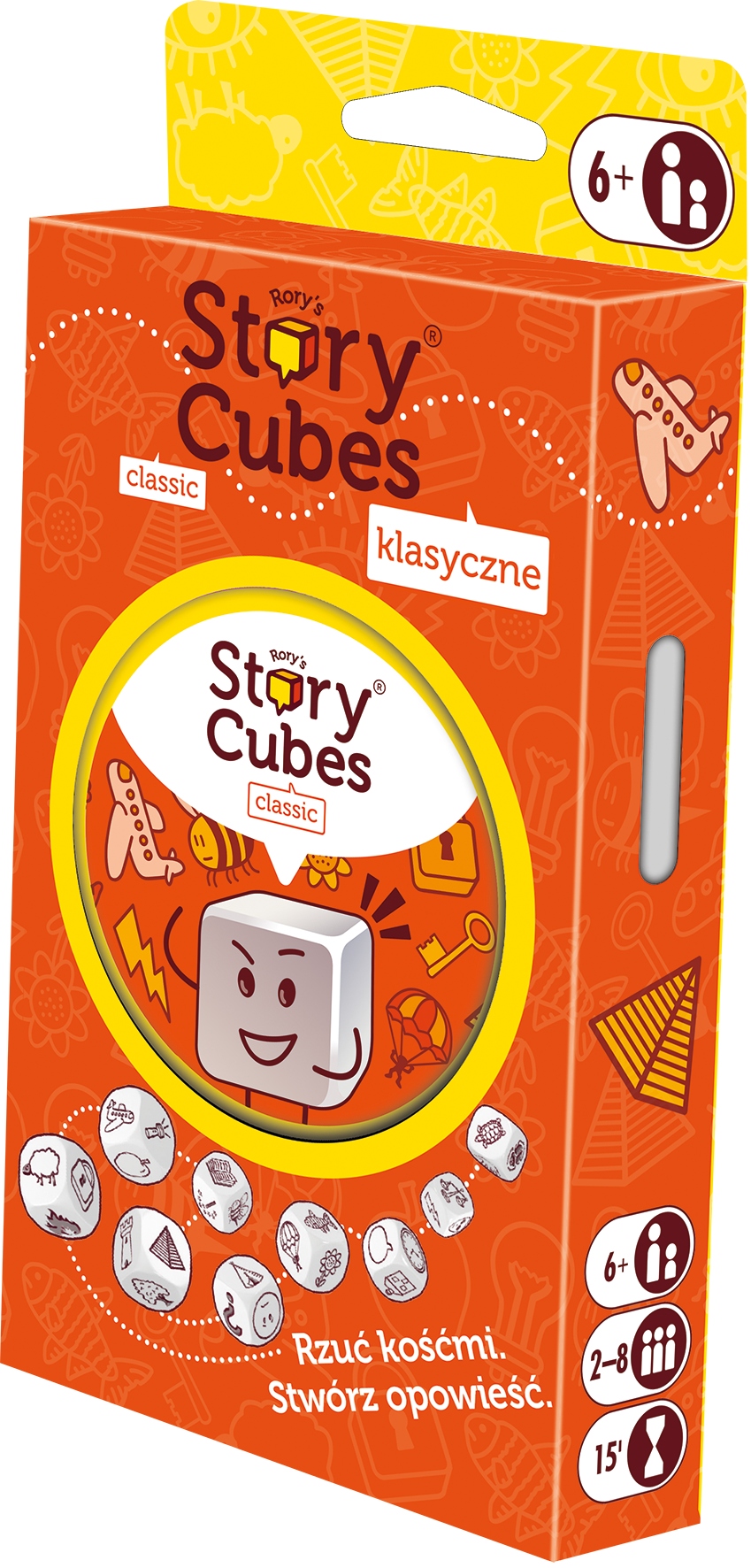 STORY CUBES CLASSIC KLASYCZNE ORIGINAL NOWA EDYCJA TOWARZYSKA NARRACYJNA Wiek gracza 5-7 lat 8-11 lat 12-14 lat 15-18 lat 18+