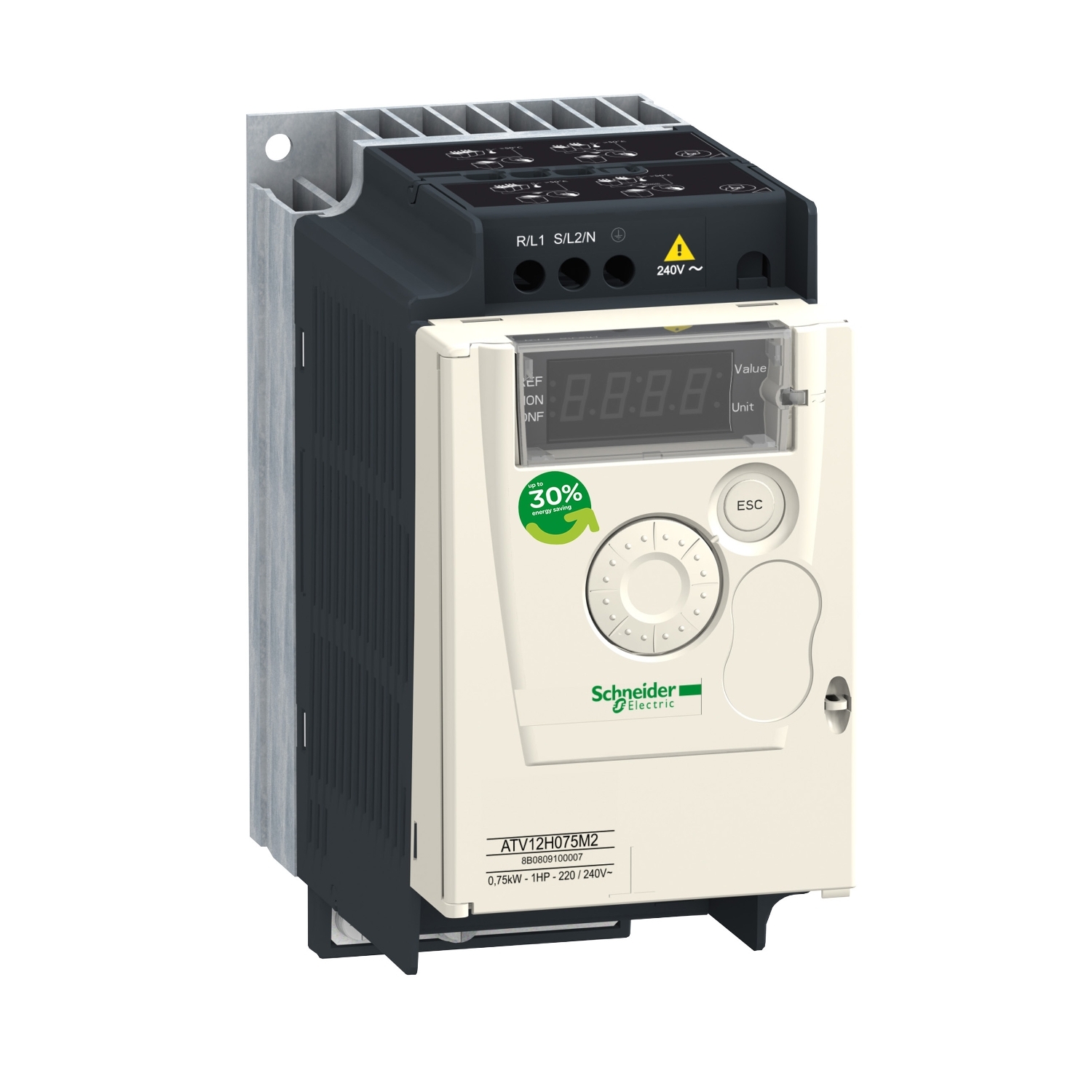 

Falownik 0,75kW 1x200-240V/4,2A Altivar 12 ATV12H0