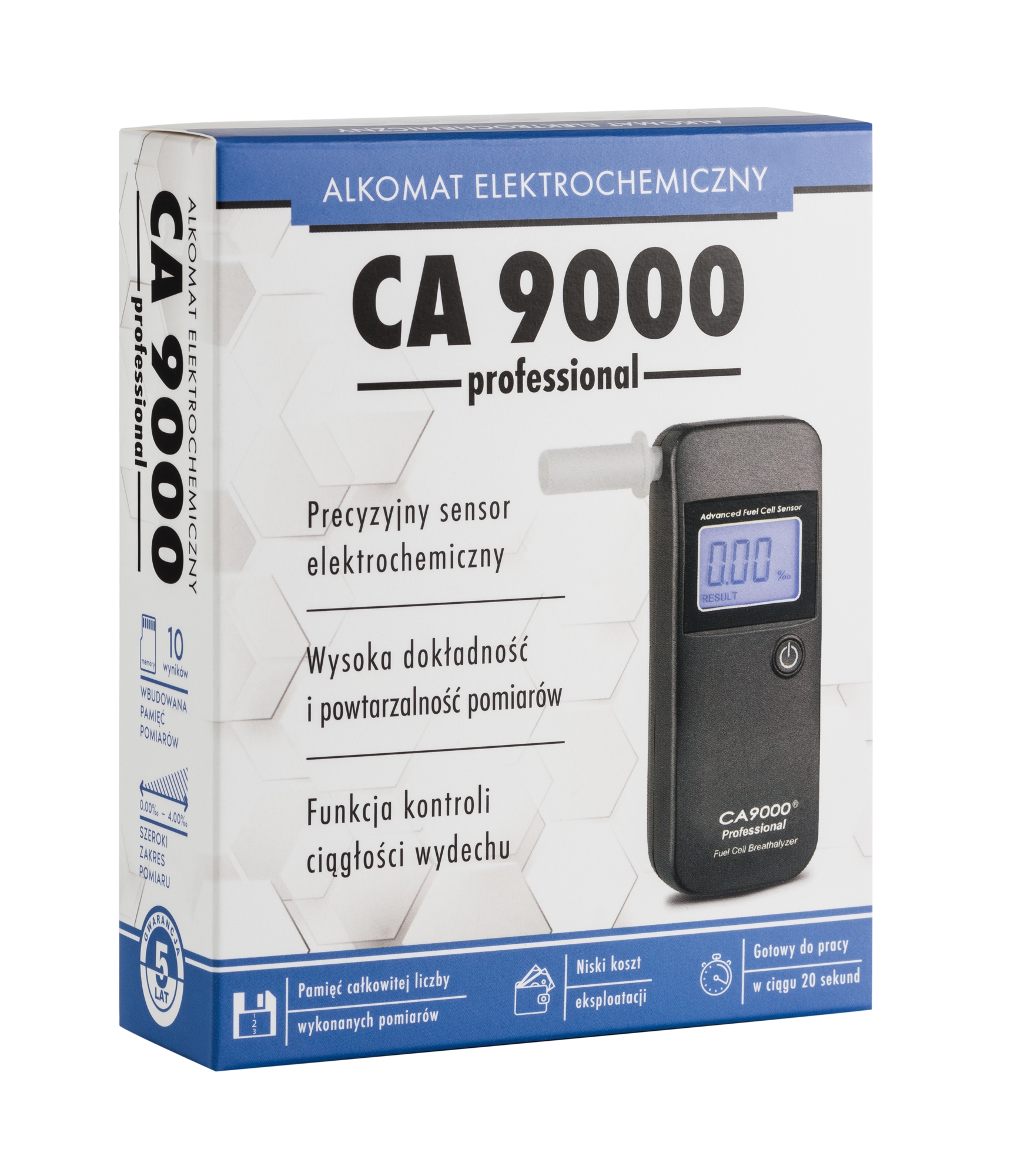 Alkomat elektrochemiczny CAOS CA 9000 Professional Rodzaj elektrochemiczny