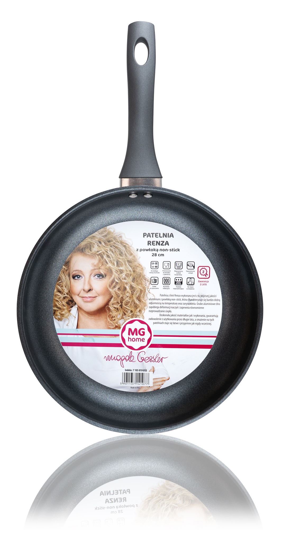 

Patelnia aluminiowa Mg Home 28 cm Renza srebrna
