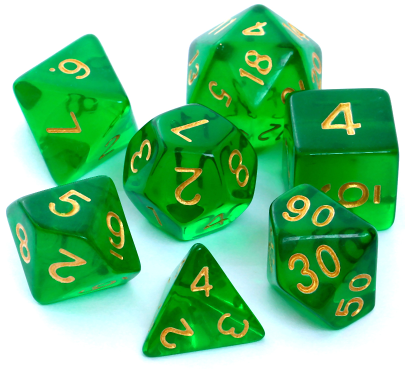 

Rebel Komplet kości Rpg Kryształowe Ciemnozielone