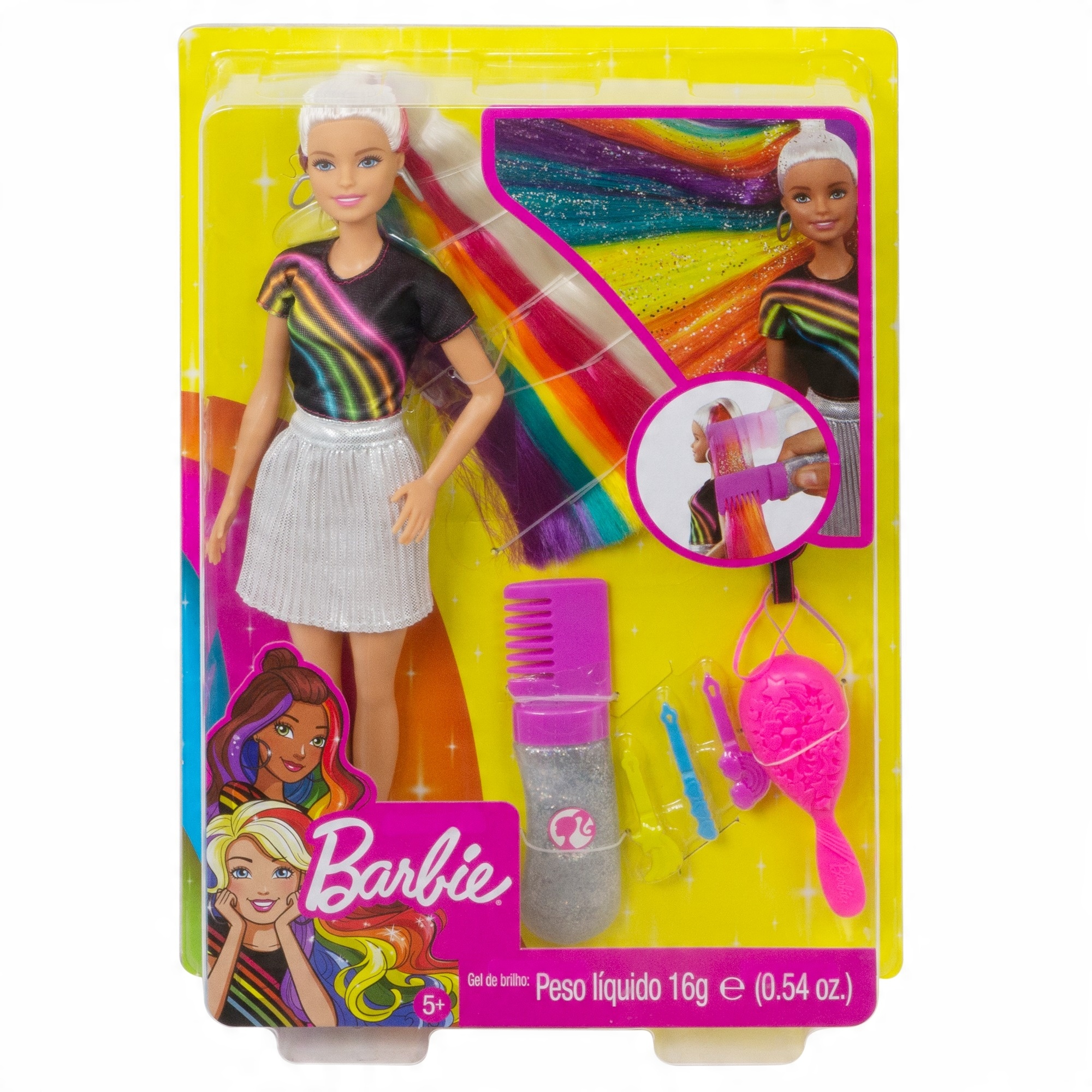 

Barbie Lalka Błyszczące Tęczowe Włosy FXN96