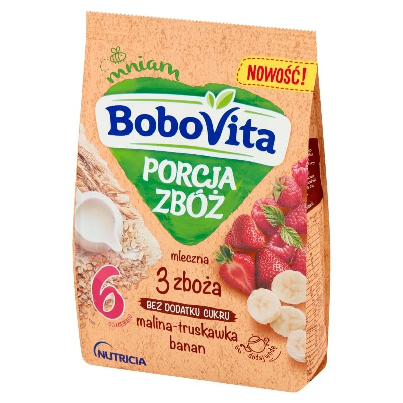 

Bobovita Kaszka Porcja zbóż 3 zboża malina 210 g