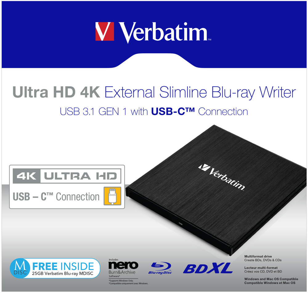 

Nagrywarka Verbatim Ultra Hd External Slimline