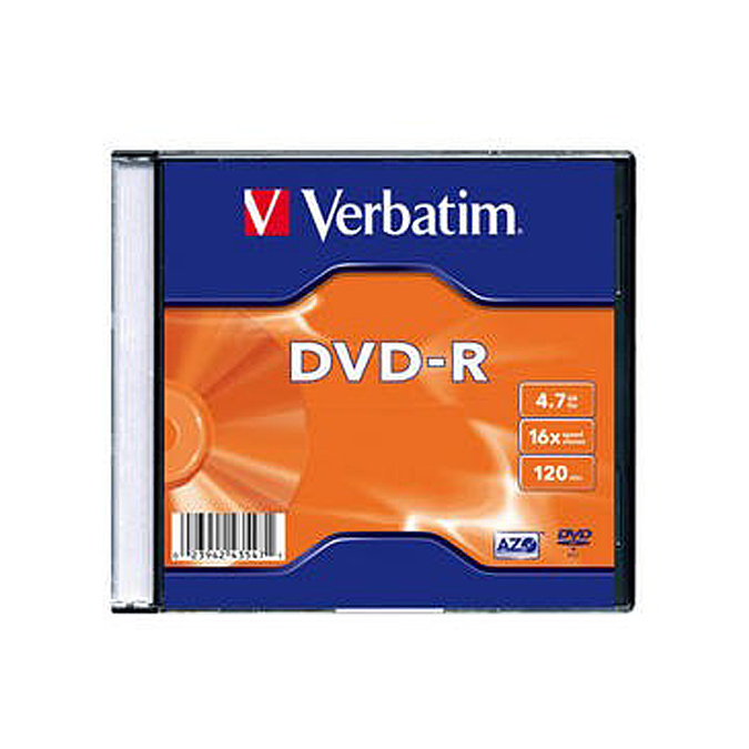 Verbatim Dvd-r 4,7GB x16 Azo Slim 1 sztuka