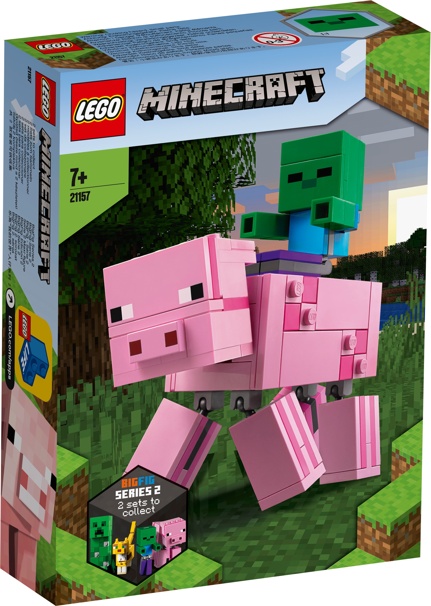 Lego 21157 Minecraft BigFig Prasátko a malý zombie