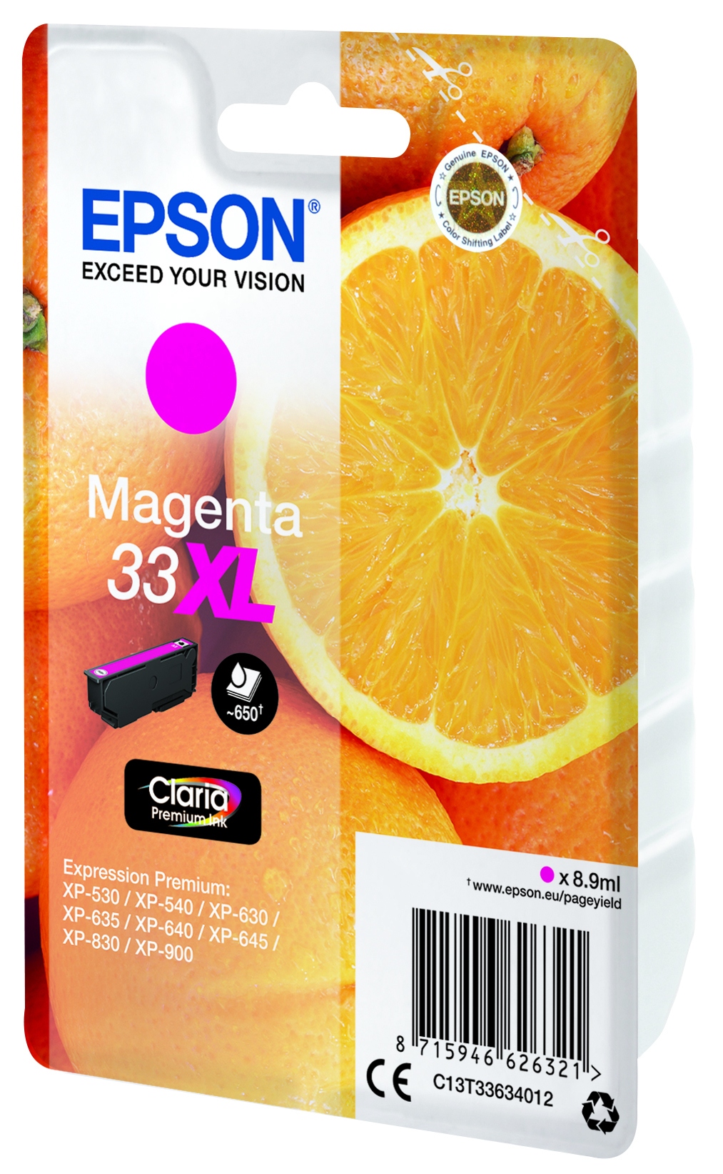 Inkoustová náplň Epson 33XL, 650 stran purpurová