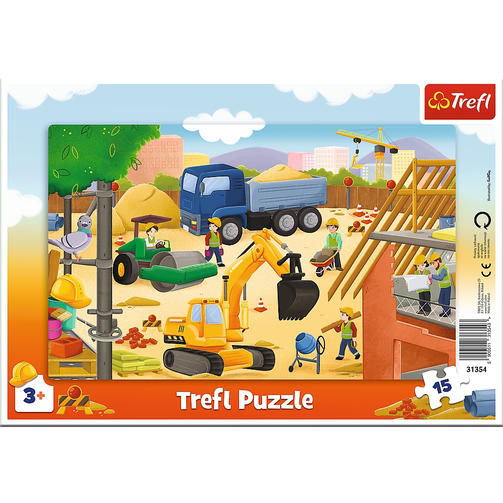 

Trefl Puzzle ramkowe 15 el. Na budowie